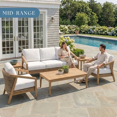 Kingsley Bate Tribeca/Spencer 6-Piece Conversational Outdoor Lounging Set