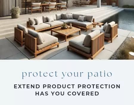 Luxurious outdoor lounge set by a pool on an outdoor patio